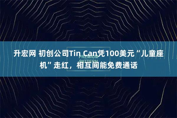 升宏网 初创公司Tin Can凭100美元“儿童座机”走红，相互间能免费通话