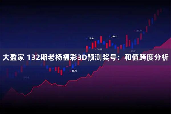 大盈家 132期老杨福彩3D预测奖号：和值跨度分析