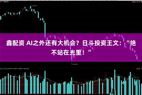 鑫配资 AI之外还有大机会?日斗投资王文:“绝不站在光里!”